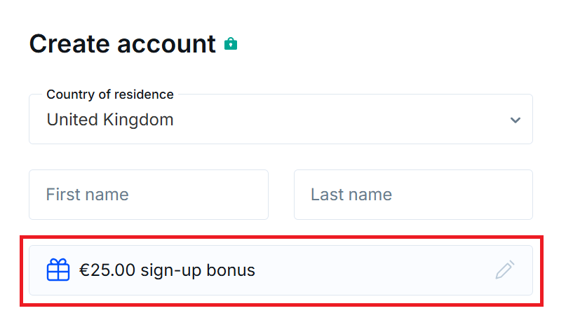 Create Bitvavo account with referral code